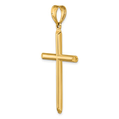 14K Gold Hollow 3D Cross Pendant with Elegant Design 56mm