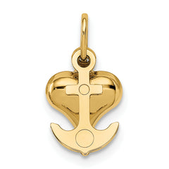 14K Gold 3D Faith, Hope, and Charity Charm Elegant Themed Pendant