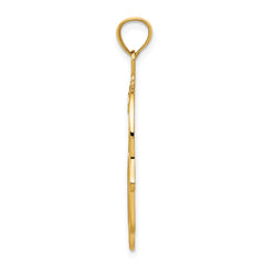 14K Gold Diamond-Cut Filigree Chamseh Pendant Elegant and Themed Style