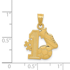 14K Gold Soccer Ball & Cleats Pendant for Men  Polished, Solid, Sports-Themed Charm