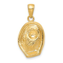 14K Gold Polished Baseball Glove and Ball Pendant for Men