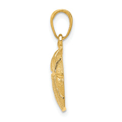 14K Gold Basketball Pendant for Men with Polished Textured Finish