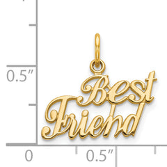 14K Gold Best Friend Charm with Polished Finish Solid and Elegant