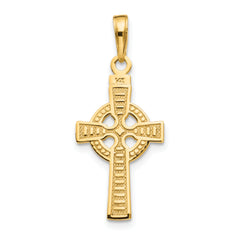 14K Gold Reversible Celtic Cross Pendant with Engraved God Is Love