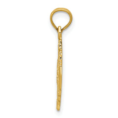 14K Gold Jerusalem Cross Pendant with Polished & Textured Finish