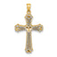 Hearts Cross Pendant in 14K Two-Tone Gold, 33mm Diamond-Cut - Sophia Jewelers