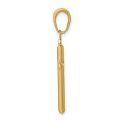 14K Gold Reversible Latin Cross Pendant Solid, Casted Design, 28mm Length