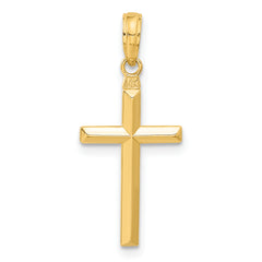14K Gold Reversible Latin Cross Pendant Solid, Casted Design, 28mm Length
