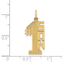 14K Gold Men's #1 SON Charm with Flat Back Elegant Themed Design