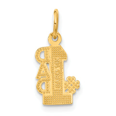 14K Gold #1 DAD Charm for Men Flat Back Design, Gift-Ready