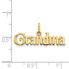 14K Gold Grandma Charm Pendant with Flat Back Elegant & Gift Ready