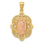 14k Two-tone Rose Virgin Mary Pendant