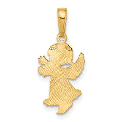 14K Gold Angel Pendant, Solid Casted Design, Elegant and Gift Ready