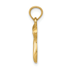 14K Gold Chai Pendant with Polished Finish, Solid and Elegant Design