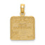 Birth Certificate Charm in 14K Yellow Gold, 17mm Satin & Polished - Sophia Jewelers