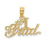 #1 Grad Charm in 14K Yellow Gold, 14mm Satin & Textured - Sophia Jewelers