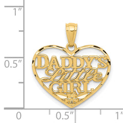14K Gold Diamond-Cut Heart Pendant Daddy's Little Girl Elegant Gift