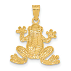14K Gold Polished Frog Pendant for Men Solid & Themed Design