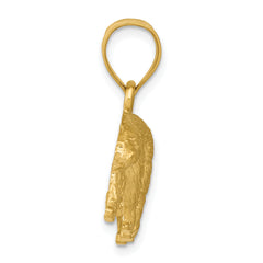 14K Gold Diamond-Cut Bear Pendant for Men Solid & Casted