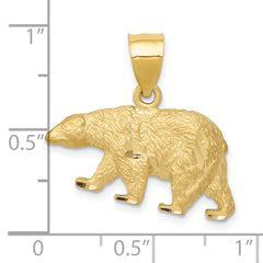 14K Gold Diamond-Cut Bear Pendant for Men Solid & Casted