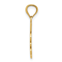 14K Gold I LOVE MY WIFE Pendant Solid, Casted, Flat Back Design