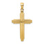 14K Textured Outline Cross Pendant