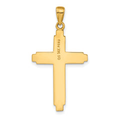 14K Gold Solid Cross Pendant Classic Design, Casted Craftsmanship