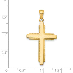 14K Gold Solid Cross Pendant Classic Design, Casted Craftsmanship