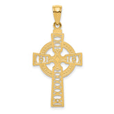 14K Celtic Cross with Eternity Circle Pendant