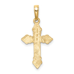 14K Gold Cross Pendant with Solid Casted Design  Elegant and Timeless