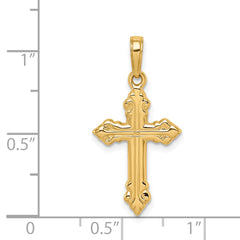 14K Gold Cross Pendant with Solid Casted Design  Elegant and Timeless