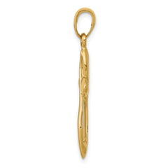 14K Gold Figure 8 Cross Pendant with Polished Satin Finish Elegance