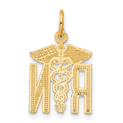 14K Gold RN Nurse Charm with Brushed Finish Elegant, Themed Jewelry