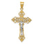 14K Two-Tone Large Lacy-Edge Inri Crucifix Pendant