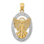 Believe Peace Faith Hope Filigree Angel Pendant in 14K Two-Tone Gold - Sophia Jewelers