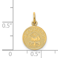 14K Gold Graduation Charm with Textured Back Elegant Gift-Ready Design