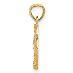 14K Gold Pretzel Pendant with Open Back, Solid Cast Design