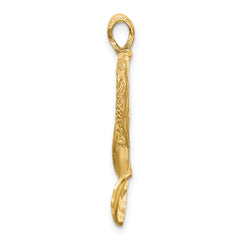 14K Gold Nefertiti Charm with Satin Finish and Diamond Cut Detailing