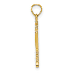 14K Gold Menorah Pendant with Polished Finish and Textured Details