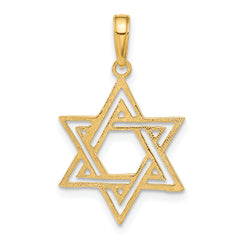 14K Gold Star of David Pendant with Solid Casted Design Elegant and Timeless