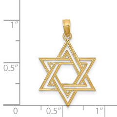 14K Gold Star of David Pendant with Solid Casted Design Elegant and Timeless