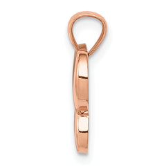 14K Rose Gold and Rhodium Butterfly Pendant with Polished Finish