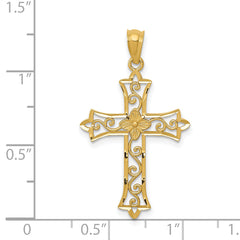 14K Yellow Gold Cross Pendant with Solid Cast Design Elegant and Timeless