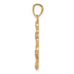 14K Two-Tone Gold Guadalupe Pendant with White Rhodium Polished Finish