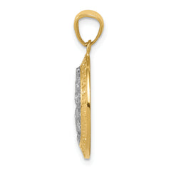 14K Gold St. Christopher Pendant with Rhodium Accent and Polished Finish