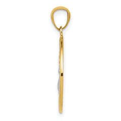 14K Gold Peace Dove Pendant with Polished Rhodium Accents Elegant Design