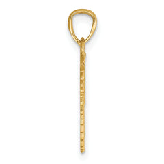 14K Yellow Gold Diamond-Cut Break Apart Wings Pendant for Unisex Elegance