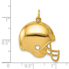 14K Gold Polished Football Helmet Pendant for Men Bold & Textured Design