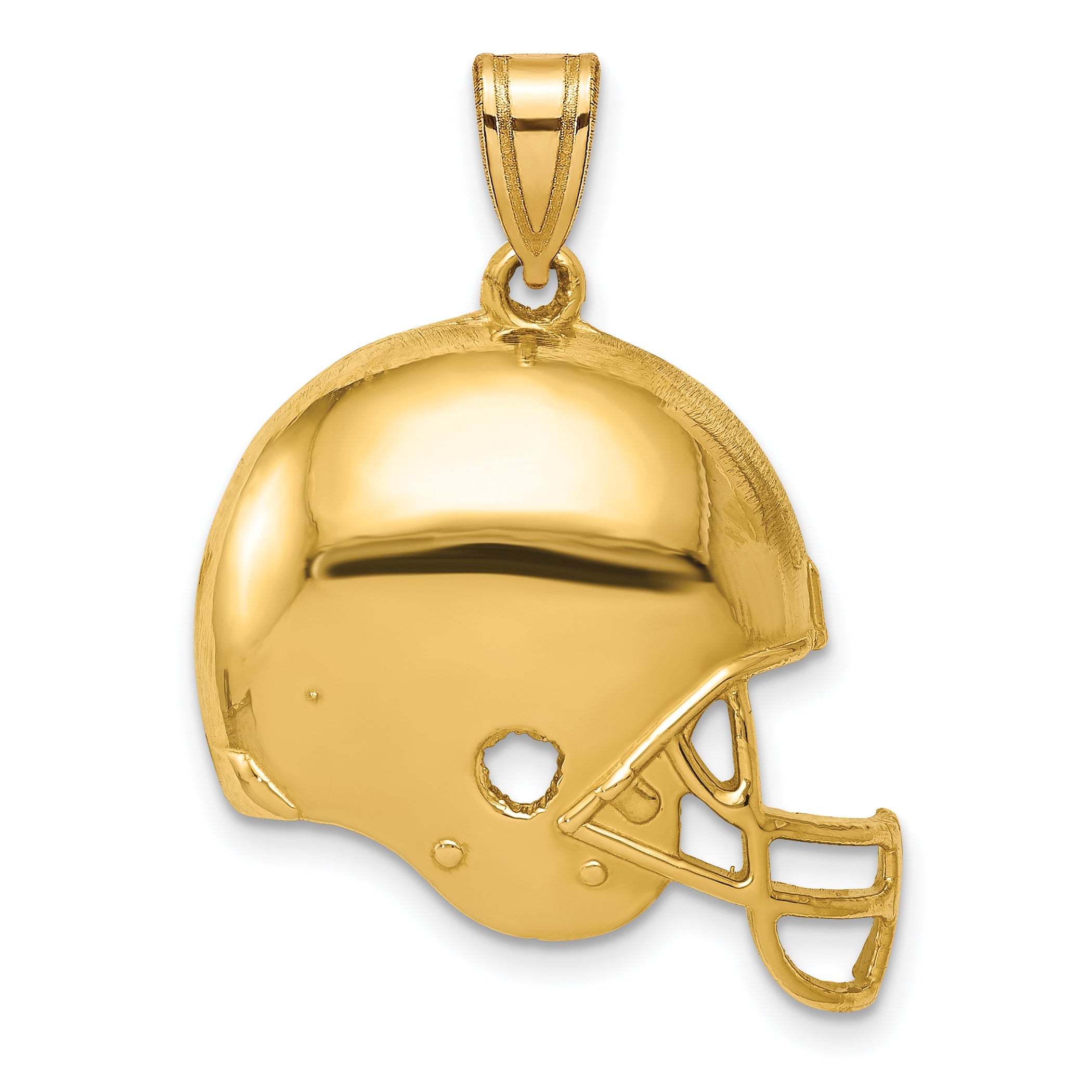 14k Polished Football Helmet Pendant