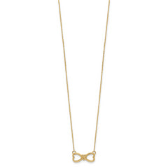 14K Gold Polished Infinity Heart Necklace for Women Elegant 18 Ropa Chain